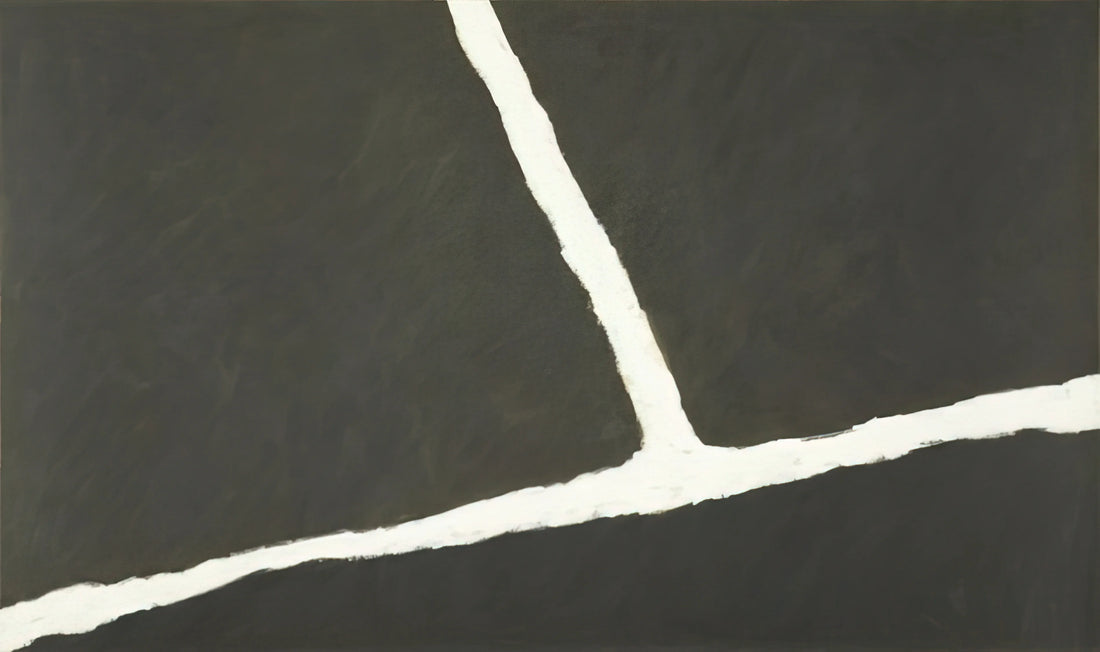 Raoul De Keyser Framed Canvas Print: The Quiet Poetry of Belgian Abstraction - Krijtlijnen HV - 1977 by Raoul De Keyser