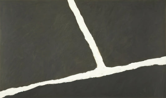 Raoul De Keyser Framed Canvas Print: The Quiet Poetry of Belgian Abstraction - Krijtlijnen HV - 1977 by Raoul De Keyser