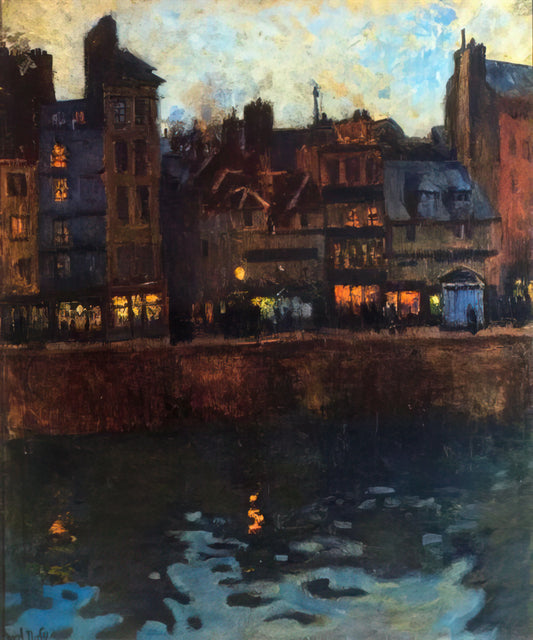 Raoul Dufy Original Paintings for Sale: A Collector's Guide to Acquiring His Joyful Masterpieces - PIER OF LE HAVRE IN THE EVENING 1901 by Raoul Dufy