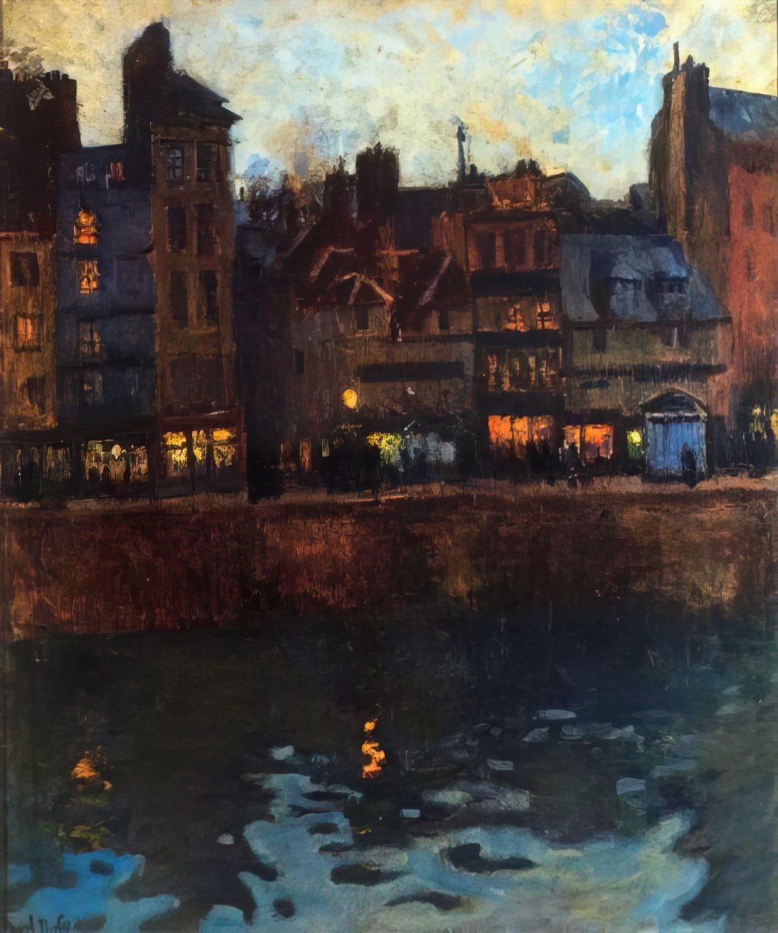 Raoul Dufy Paintings: A Joyful Exploration of Color, Light, and Modernist Innovation - PIER OF LE HAVRE IN THE EVENING 1901 by Raoul Dufy