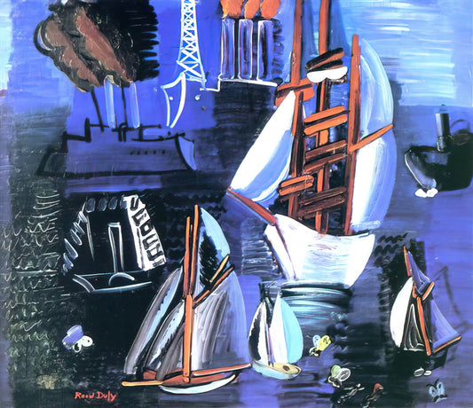 Raoul Dufy: The Joyful Colorist of Modern French Art - BOATS IN LE HAVRE 1926 by Raoul Dufy