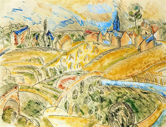 Raoul Dufy: The Joyful Colorist of Modern French Art - CUBIST LANDSCAPE WITH HAYSTACKS by Raoul Dufy