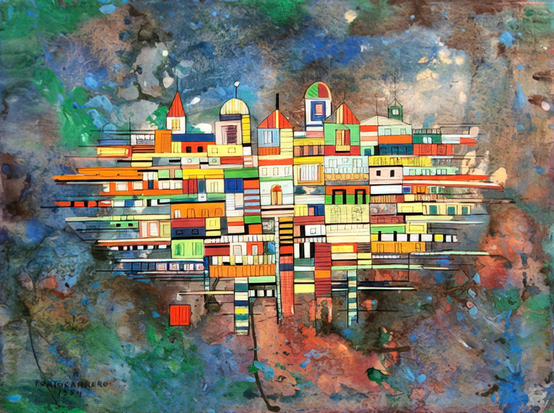 René Portocarrero Print: A Collector's Guide to the Cuban Master's Vibrant Art - CITY 1954 by Rene Portocarrero