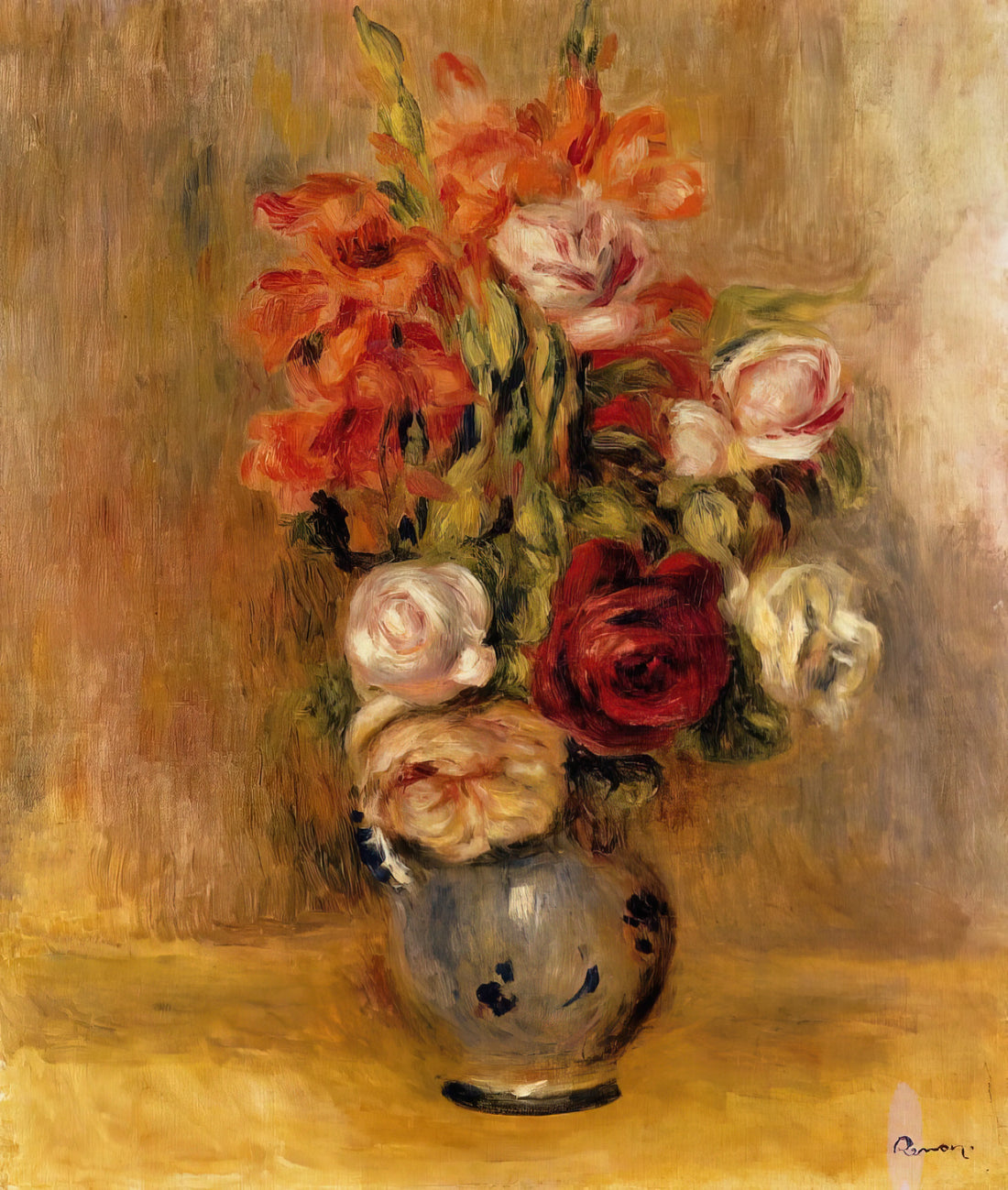Renoir Art Prints: A Curator's Guide to Collecting Impressionist Masterpieces - Vase of Gladiolas and Roses by Pierre-Auguste Renoir