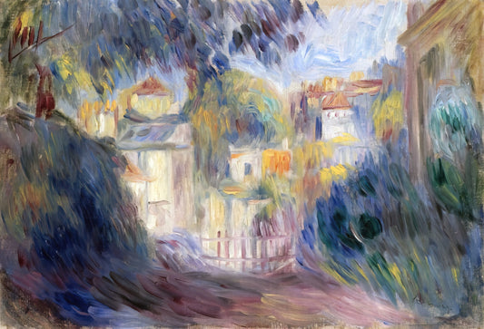 Renoir Pastels: The Luminous Softness of Impressionist Mastery - Landscape with Red Roofs by Pierre-Auguste Renoir