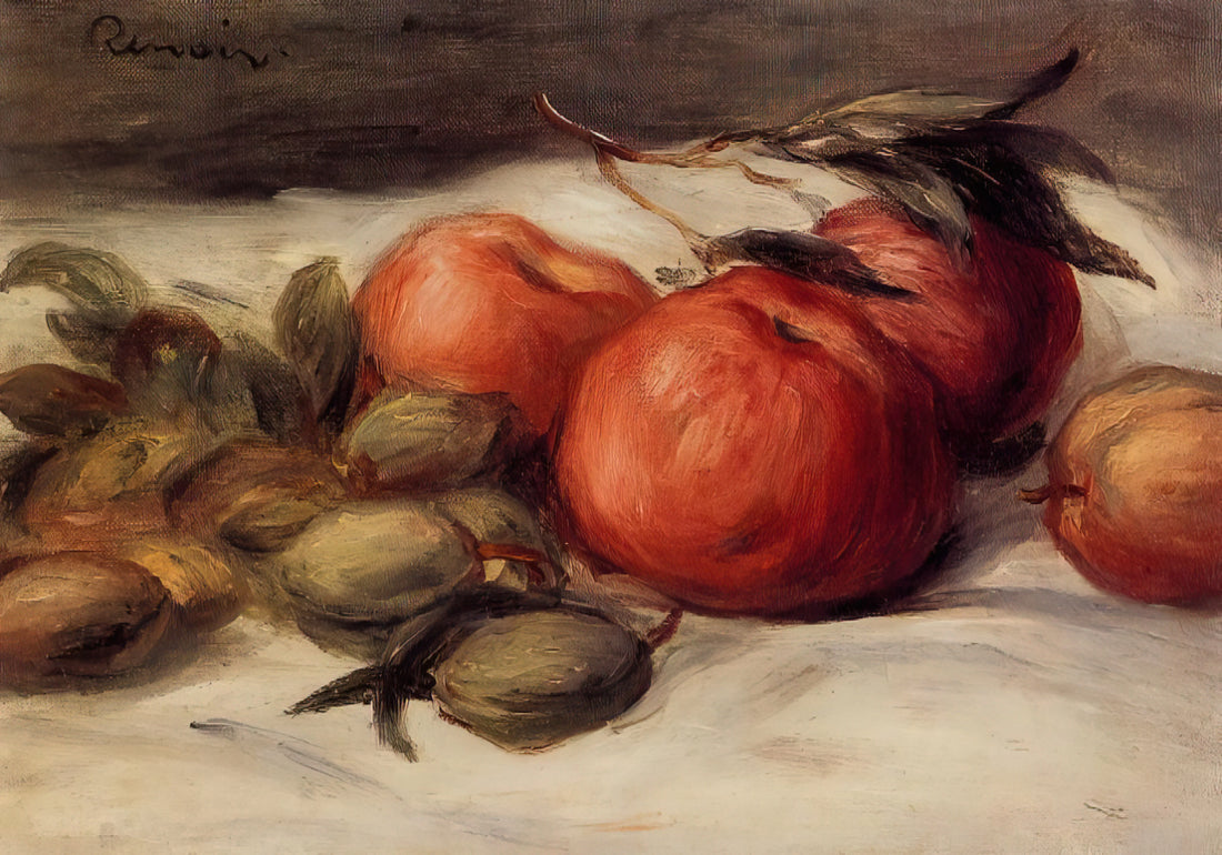Renoir's La Promenade: A Masterpiece of Impressionist Joy and Light - Still Life with Apples and Almonds by Pierre-Auguste Renoir