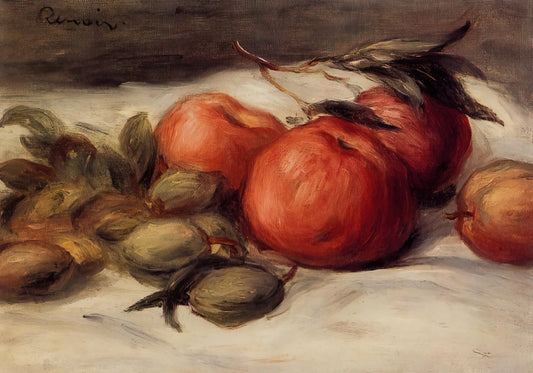 Renoir's La Promenade: A Masterpiece of Impressionist Joy and Light - Still Life with Apples and Almonds by Pierre-Auguste Renoir