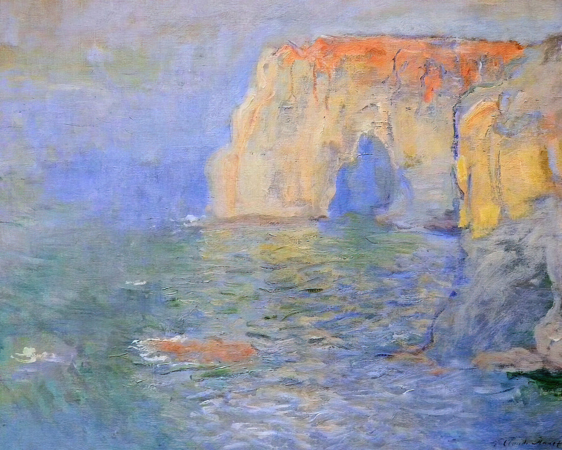 Replica Monet Paintings: The Art of Faithful Reproduction in Museum-Quality Prints - The Manneport, Reflections of Water by claude monet