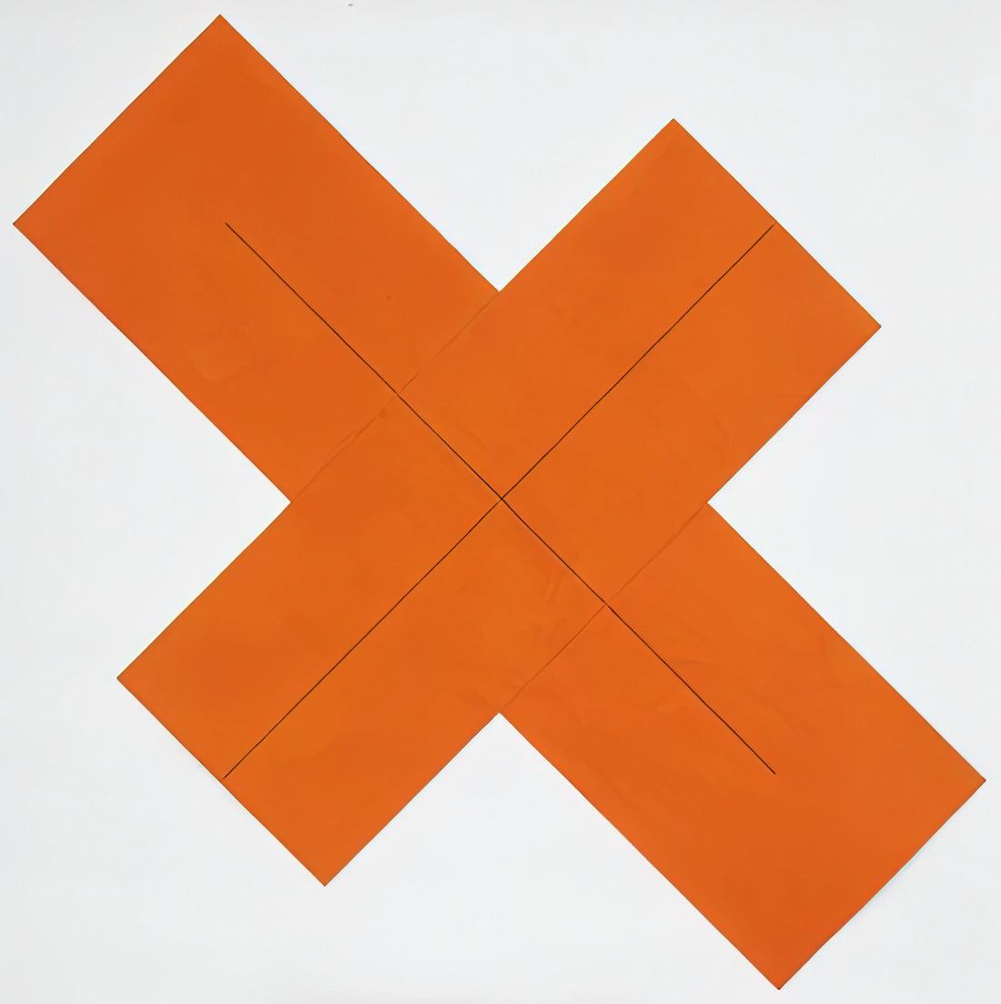Robert Mangold Acrylic Print: A Guide to Minimalist Mastery - X WITHIN X ORANGE 1981 by Robert Mangold