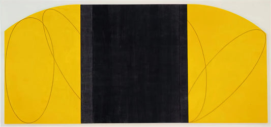 Robert Mangold for Sale: A Collector's Guide to Acquiring Minimalist Masterpieces - ELLOW BLACK ZONE PAINTING IV 1996 by Robert Mangold