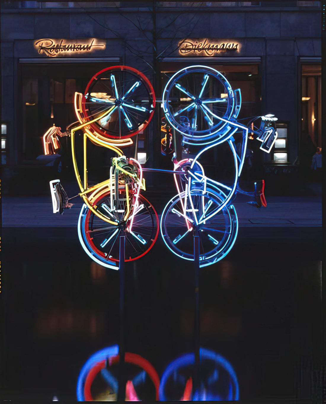 Robert Rauschenberg's Erased de Kooning (1953): A Radical Act of Artistic Erasure - RIDING BIKES 1998 by Robert Rauschenberg