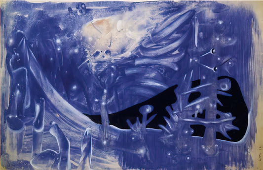 Roberto Matta Canvas: Surrealist Visions and Cosmic Landscapes in Modern Art - BLUE COMPOSITION 1937 by Roberto Matta