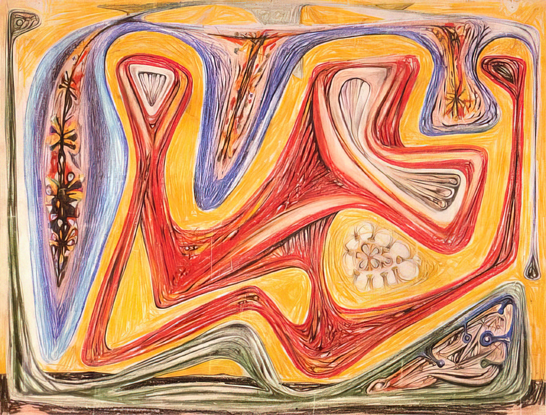 Roberto Matta: The Visionary Surrealist Who Redefined Modern Art - GLANDE FICTION 1938 by Roberto Matta