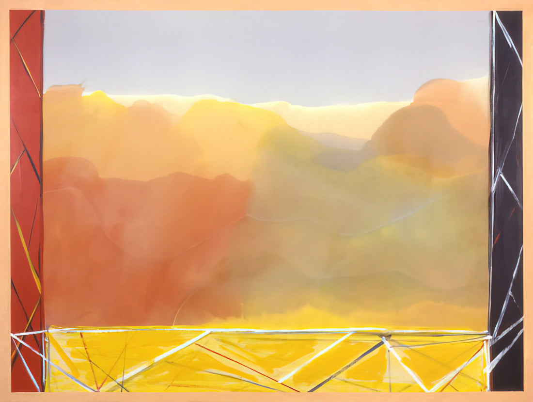 Ronnie Landfield Paintings for Sale: A Collector's Guide to the Lyrical Abstractionist - The Yellow Bridge - 1988 by Ronnie Landfield