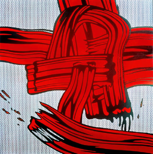 Roy Lichtenstein Best Artwork: A Curator's Guide to His Most Iconic Prints - RED PAINTING BRUSHSTROKE 1965 by Roy Lichtenstein
