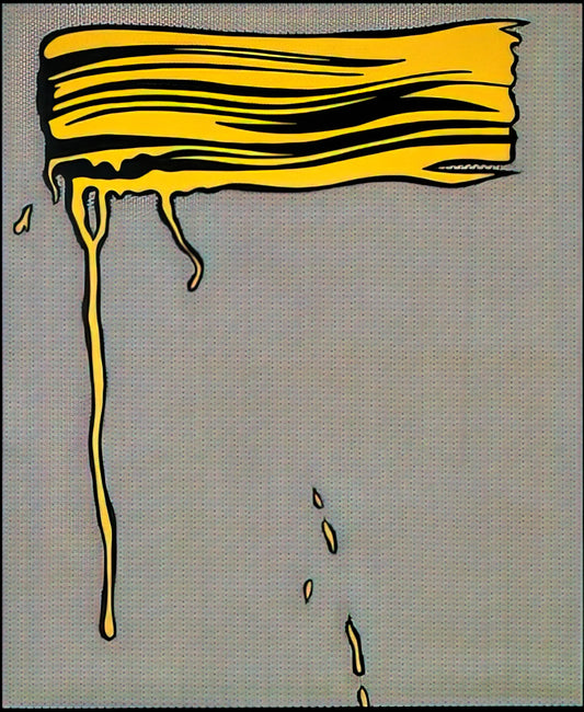 Roy Lichtenstein Canvas Prints: Pop Art Brilliance for Your Collection - YELLOW BRUSHSTROKE I 1965 by Roy Lichtenstein