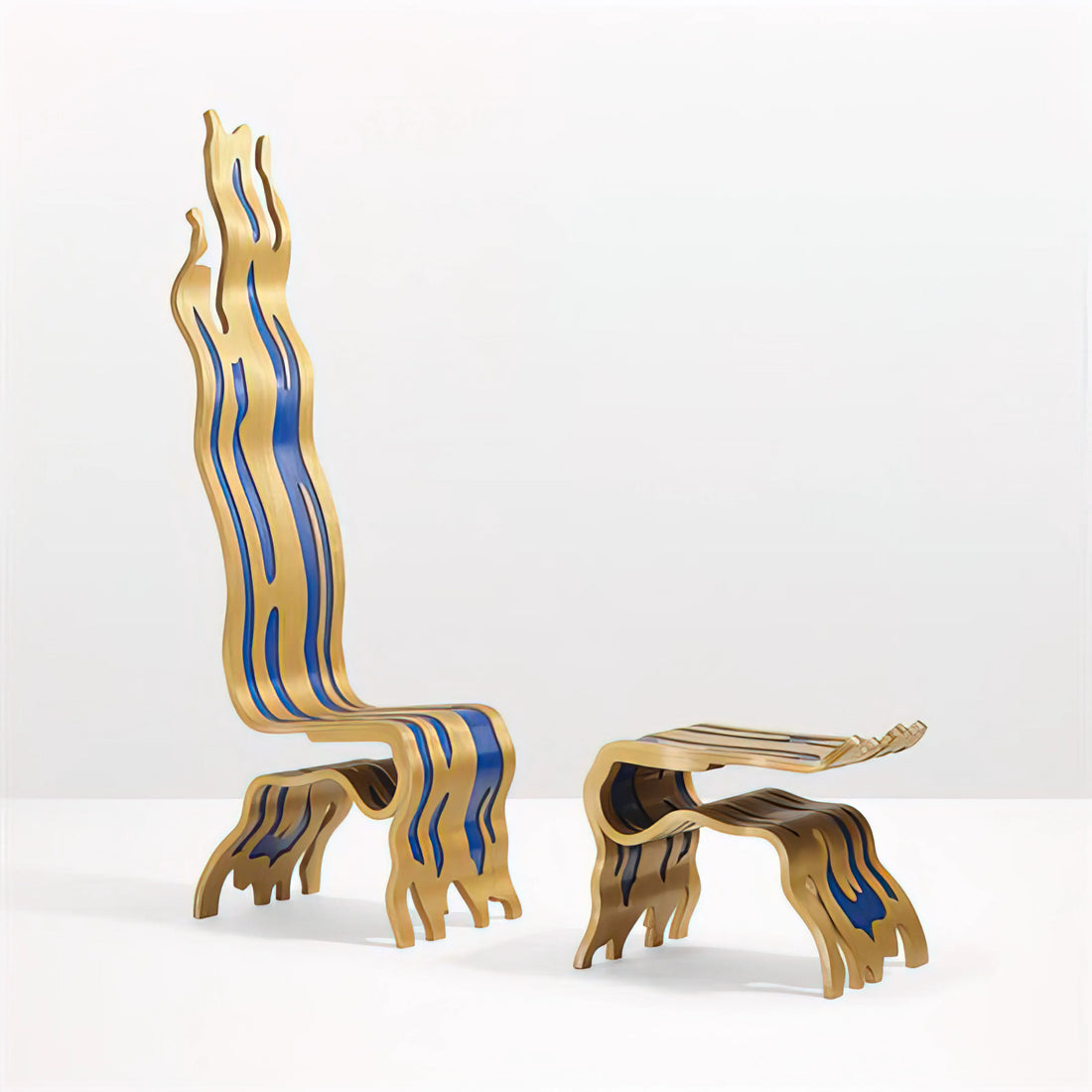 Roy Lichtenstein Large Prints: Pop Art Icons for Modern Spaces - BRUSHSTROKE CHAIR AND OTTOMAN 1988 by Roy Lichtenstein