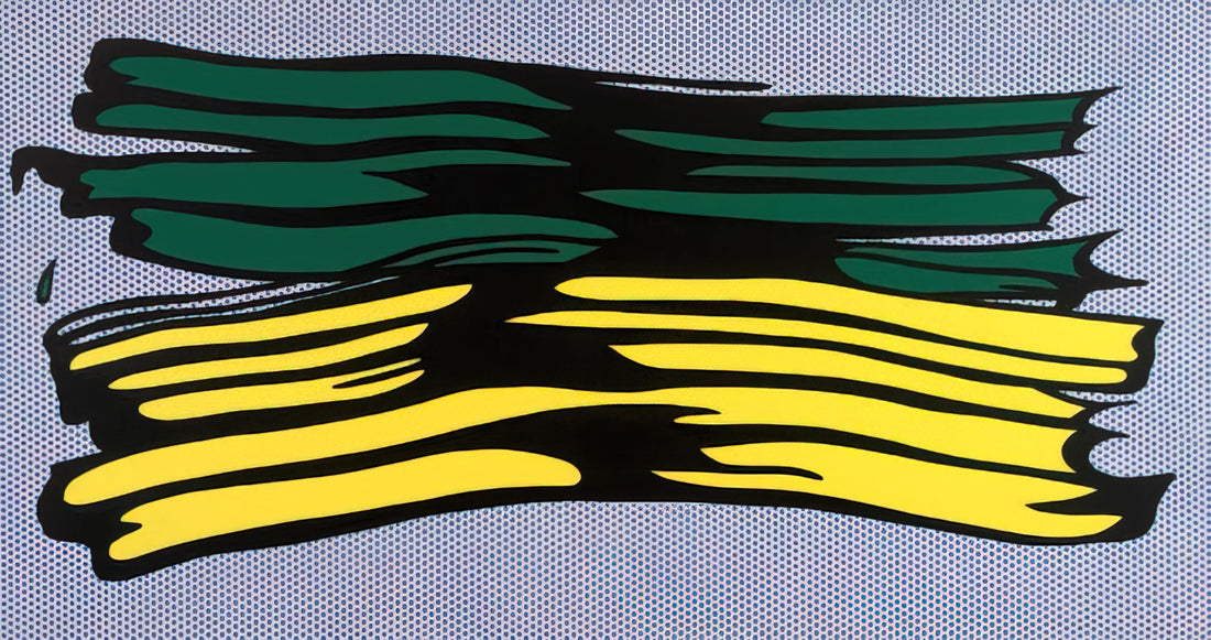 Roy Lichtenstein Paintings: Decoding the Pop Art Icon's Visual Language - YELLOW AND GREEN BRUSHSTROKES 1966 0 by Roy Lichtenstein
