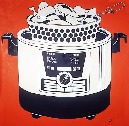Roy Lichtenstein Posters for Sale: A Collector's Guide to Pop Art Masterpieces - ROTO BROIL 1961 by Roy Lichtenstein