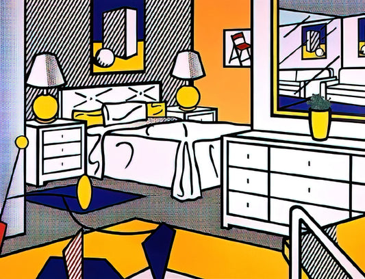 Roy Lichtenstein Serigraphs: The Pop Art Print Revolution - INTERIOR WITH MOBILE 1992 by Roy Lichtenstein