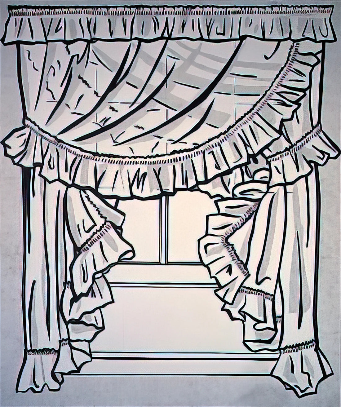 Roy Lichtenstein at the Guggenheim: Pop Art's Enduring Legacy in Iconic Institutions - CURTAINS 1962 by Roy Lichtenstein