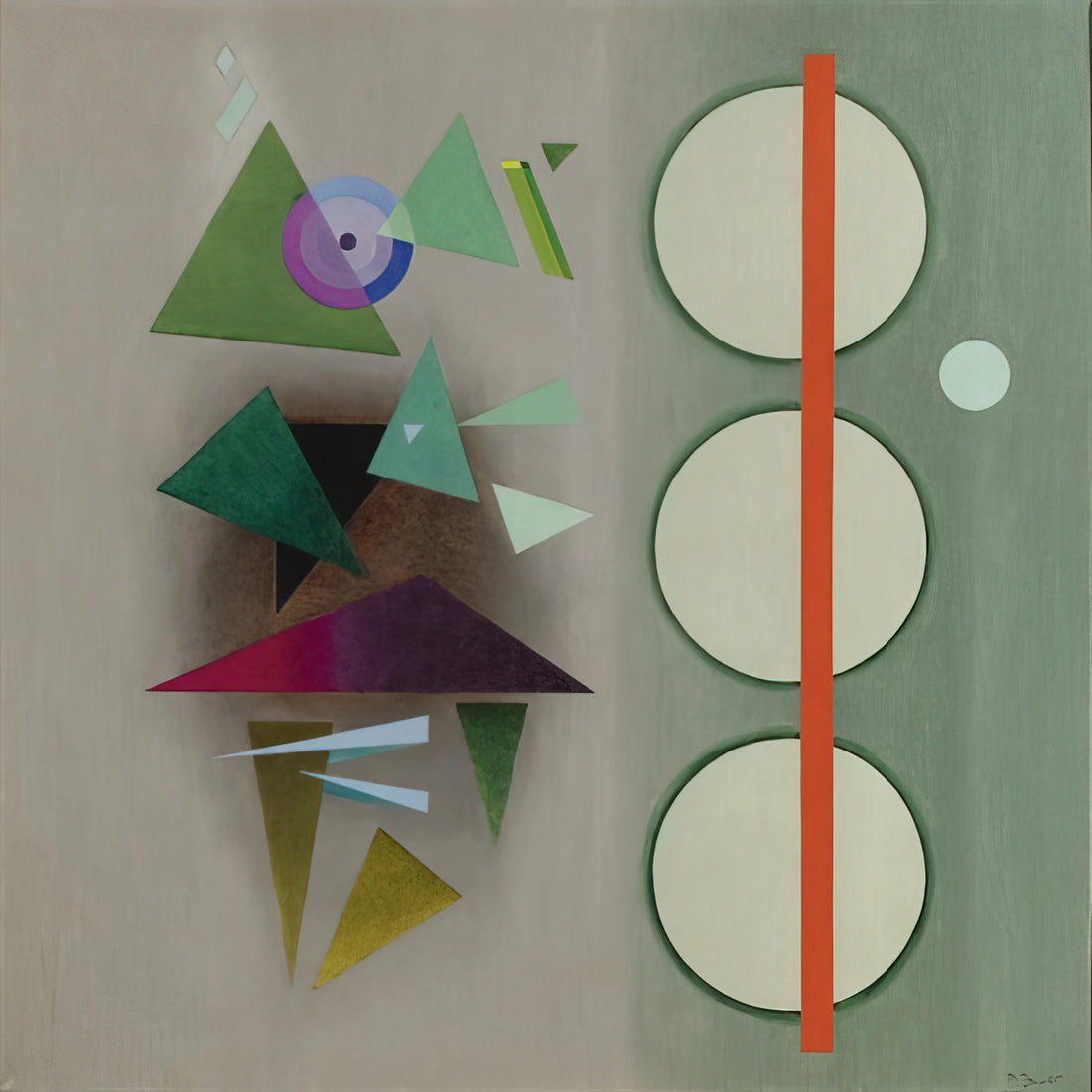 Rudolf Bauer Prints: The Abstract Pioneer's Enduring Legacy in Modern Art - RED STAFF 1937 by Rudolf Bauer