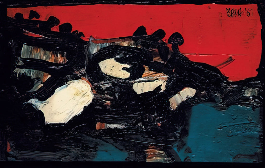 S.H. Raza Canvas: The Spiritual Geometry of a Modern Indian Master - Ciel Rouge Sur Le Lac - 1961 by S. H. Raza