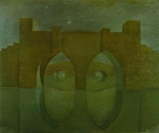 Salvador Dalí Botanical Prints: A Surrealist's Floral Obsession - UNTITLED BRIDGE WITH REFLECTIONS SKETCH FOR A DUAL IMAGE PICTURE UNFINISHED by Salvador Dali