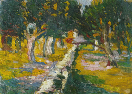 Salvador Dalí Paintings for Sale: Navigating eBay and Beyond for Authentic Surrealist Art - ORCHARD AT LLANE CADAQUES 1920 by Salvador Dali