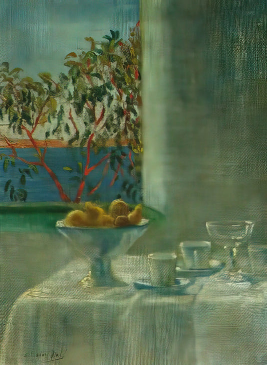 Salvador Dalí's Adam and Eve Lithograph: A Surrealist Reimagining of Genesis - STILL LIFE BY A WINDOW by Salvador Dali