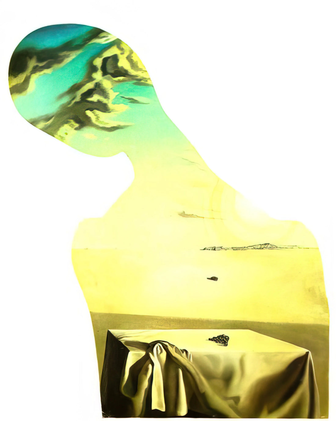 Salvador Dalí's Don Quixote: Surrealist Visions of a Literary Icon - COUPLE WITH CLOUDS IN THEIR HEADS WOMAN by Salvador Dali