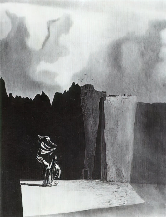 Salvador Dalí's Lincoln in Dalivision: A Masterpiece of Double Imagery and Surrealist Genius - WEST SIDE OF THE ISLE OF THE DEAD by Salvador Dali