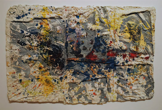 Sam Gilliam Framed Canvas Print: The Drape Paintings Reimagined for Modern Spaces - Elegy #2 by Sam Gilliam