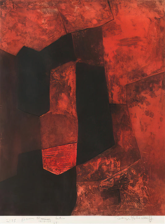 Serge Poliakoff Art: The Master of Abstract Color and Form - Composition brune et rouge - 1964 by Serge Poliakoff