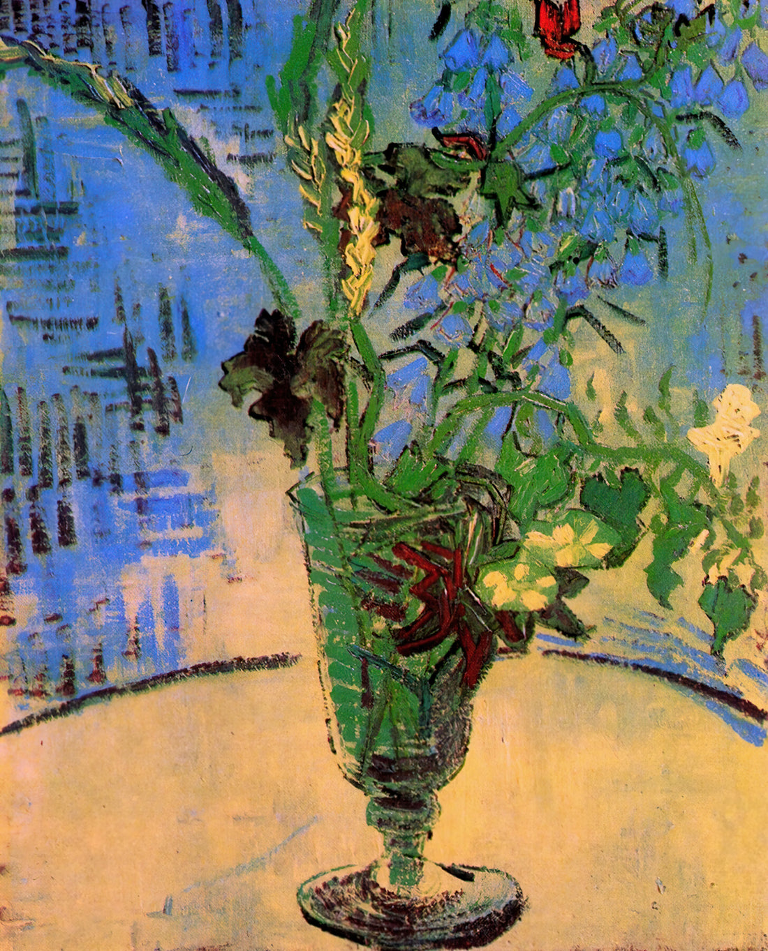 Starry Night Oil Painting Reproduction: A Curator's Guide to Van Gogh's Masterpiece - Still Life Glass with Wild Flowers by Vincent van Gogh