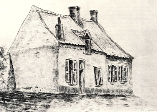 Starry Night Poster Large: A Curator's Guide to Vincent van Gogh's Masterpiece - A house Magros by Vincent van Gogh