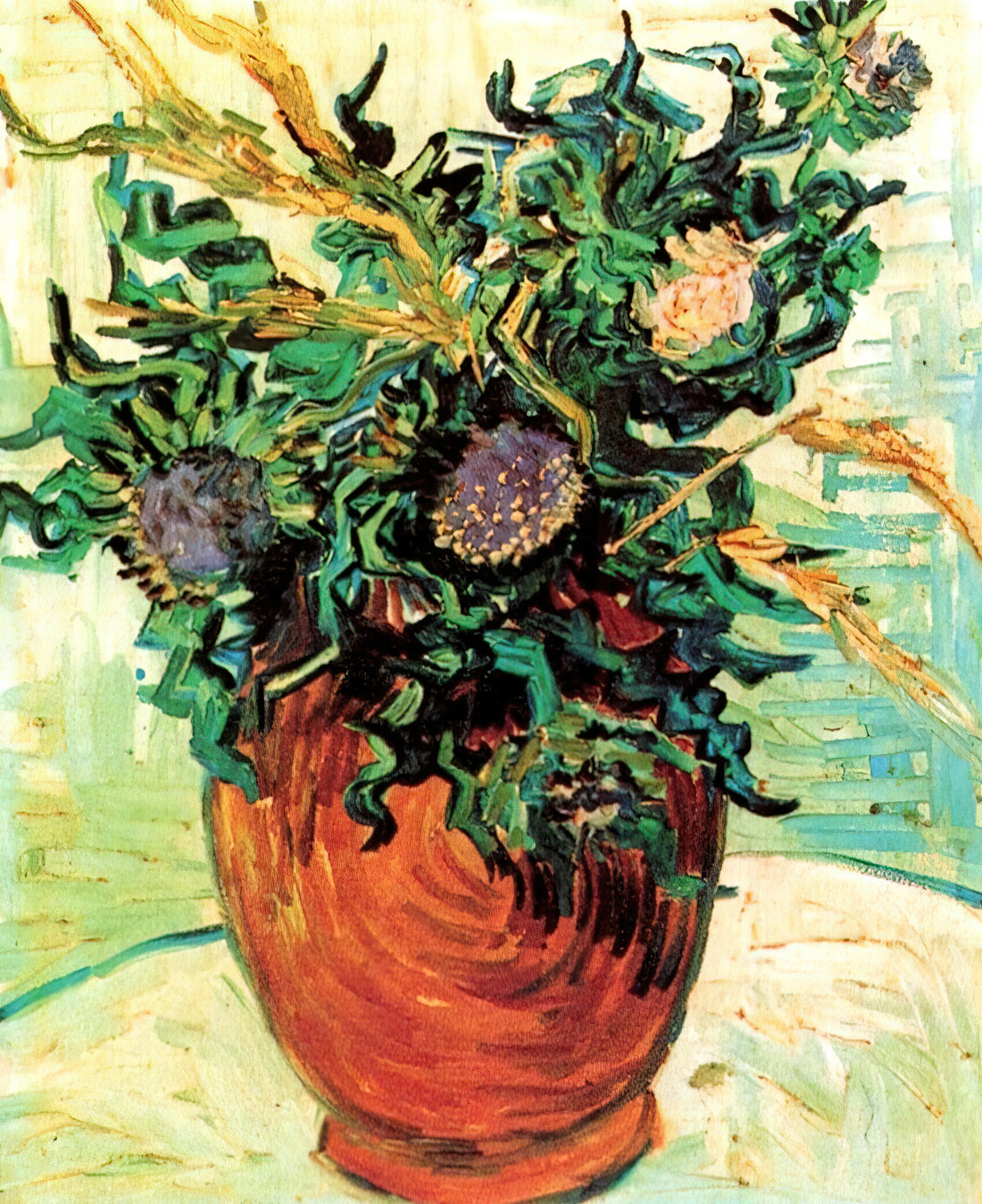 Starry Night at Rhône: Van Gogh's Celestial Vision of Arles - Still Life with Thistles by Vincent van Gogh