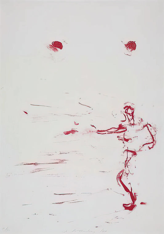 Susan Rothenberg Framed Art Print: A Collector's Guide to Her Iconic Equine and Figurative Works - RED DANCE 1986 by Susan Rothenberg