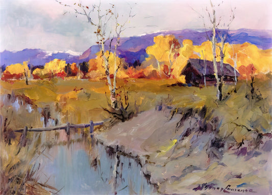 Sydney Laurence Brushed Aluminum Print: A Modern Tribute to Alaskan Majesty - Autumn Morning - Romanticism by Sydney Laurence