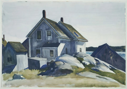 The Cinematic Silence of Hopper Nighthawks: A Masterclass in Urban Isolation - House at the Fort, Gloucester by Edward Hopper