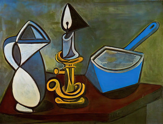 The Definitive Guide to the Most Famous Works by Picasso: A Legacy of Innovation - Jug, candle and enamel pan - 1945 by Pablo Picasso