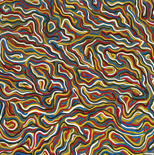 The Enduring Legacy of Sol LeWitt Wall Drawings: Art as Idea - Squiggly Brushstrokes Olive by Sol LeWitt