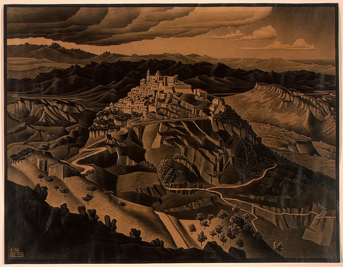 The MC Escher Museum: A Journey into the Mind of a Visual Genius - ITALIAN TOWN by MC Escher