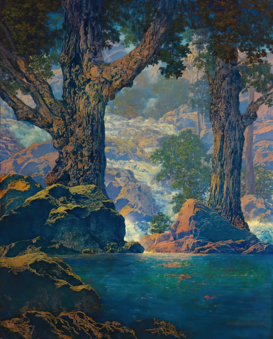 The Pied Piper Print by Maxfield Parrish: A Collector's Guide to the Iconic American Illustration - Cascades Quiet Solitude by Maxfield Parrish