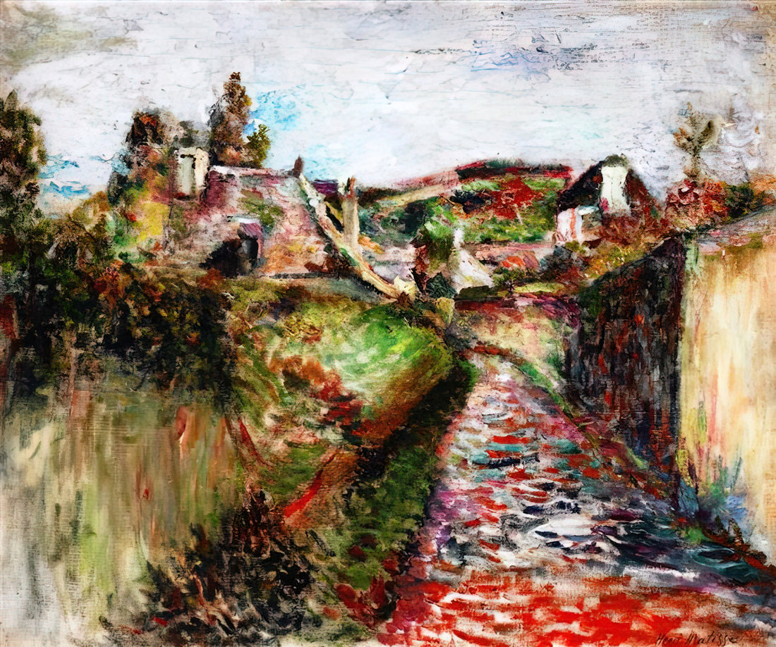 The Plain Tree Matisse Print: A Masterpiece of Fauvist Color and Form - VIEW OF BELLE ILE 1897 by Henri Matisse