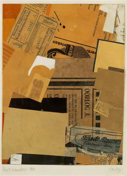 The Revolutionary World of Kurt Schwitters Collage Art: A Master's Enduring Legacy - OORLOG 1930 by Kurt Schwitters