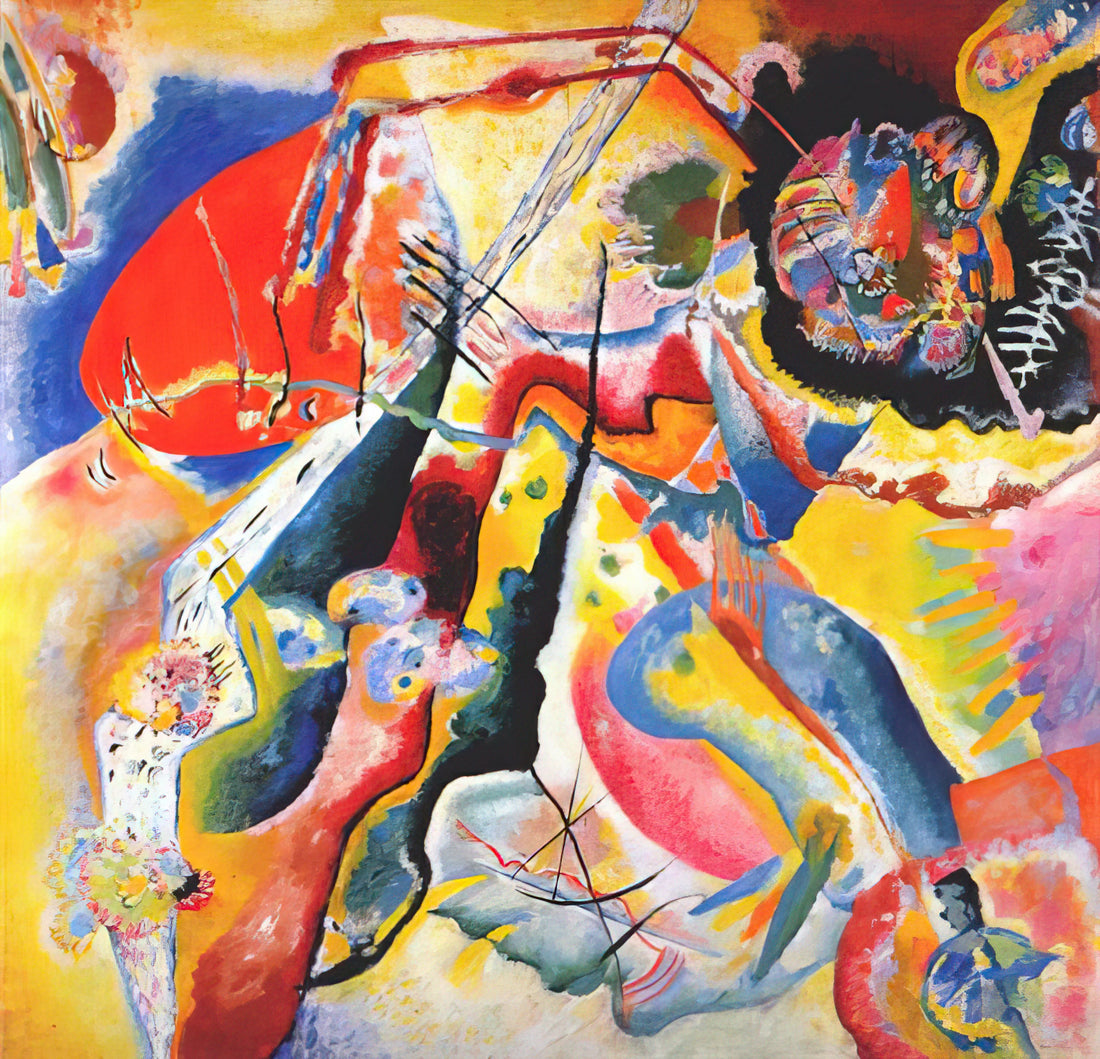 The Spiritual Resonance of Decisive Pink: Unpacking Kandinsky's Abstract Vision - PAINTING WITH RED SPOT 1914 by Wassily Kandinsky