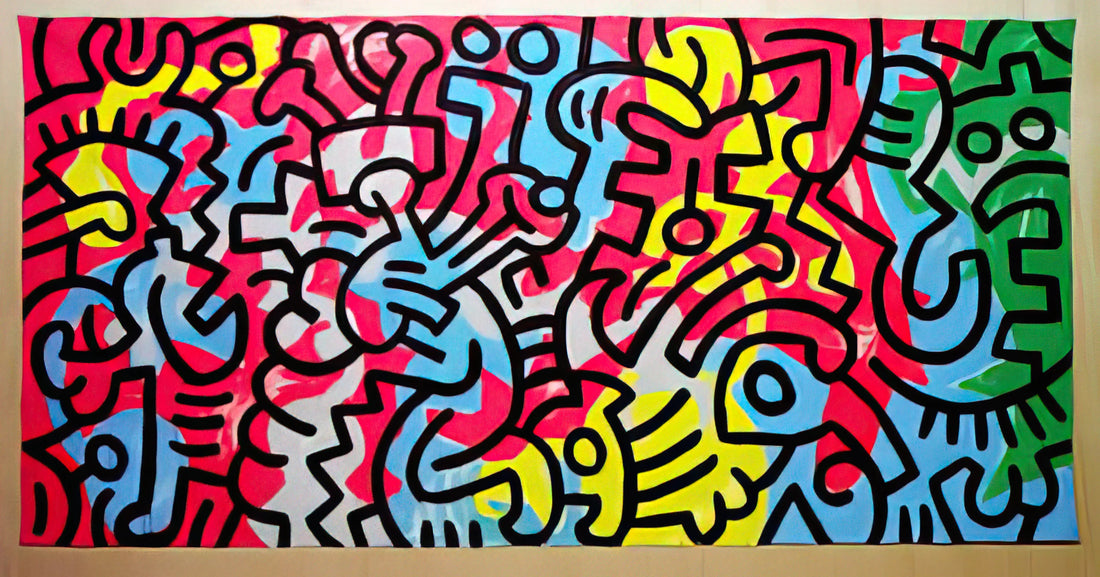 The Universal Embrace: Decoding Keith Haring's Hugging Figures - UNTITLED 1987 by Keith Haring