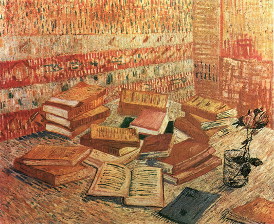 The Van Gogh Starry Night Poster: A Celestial Masterpiece for Your Space - Still Life - French Novels and Rose by Vincent van Gogh