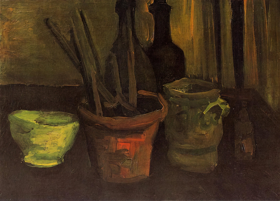 Theo Vincent van Gogh: The Brother Who Shaped Art History - Still Life of Paintbrushes in a Flowerpot by Vincent van Gogh